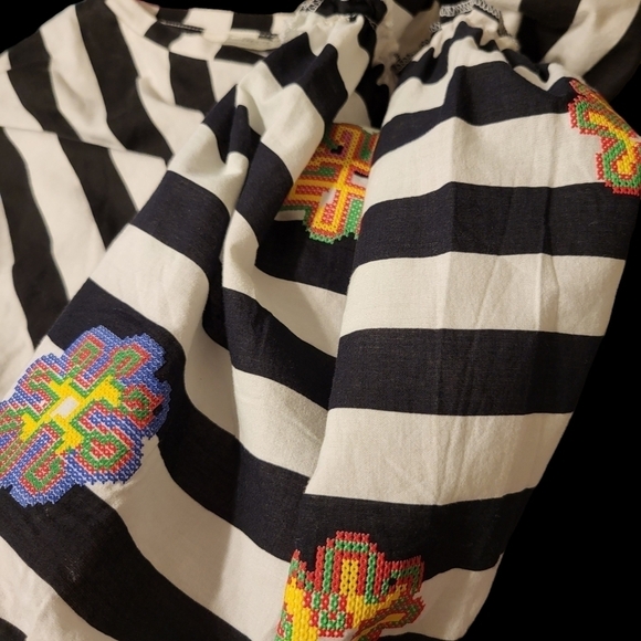 ZARA Trafaluc black and white striped top Small - Picture 10 of 16